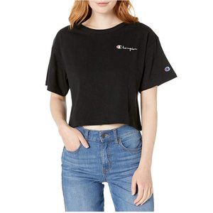 Champion Women's Crop Top T-Shirt, Black